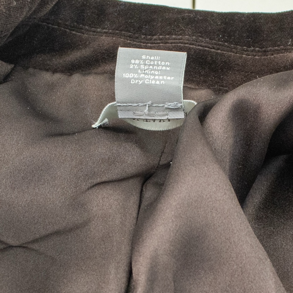 Ann Taylor Three Button Down Rich Brown Velvet Blazer Women’s Coat Petite Sz 10 - Picture 5 of 8